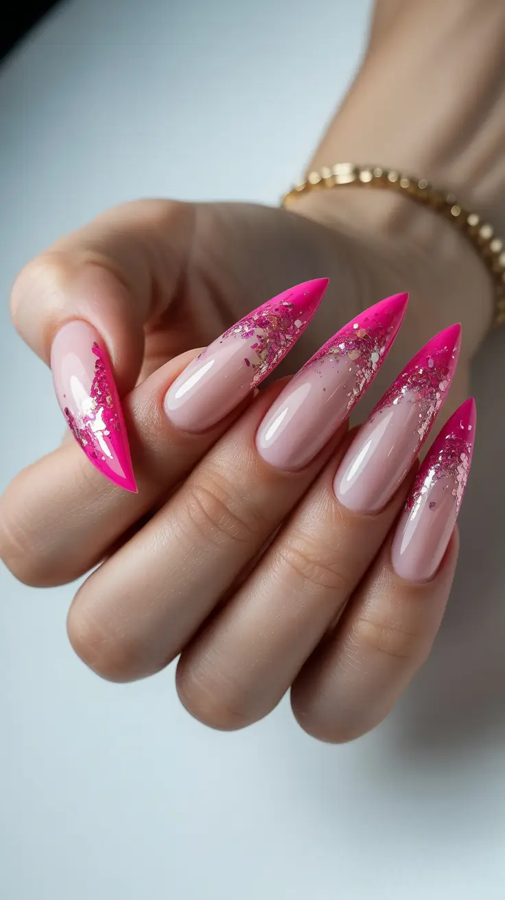 Nail Colors Ideas for 2026 Hot Pink French