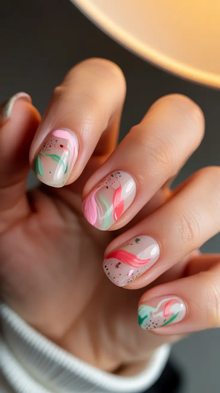 Nude Nails for Work 2026 Abstract Nude Waves