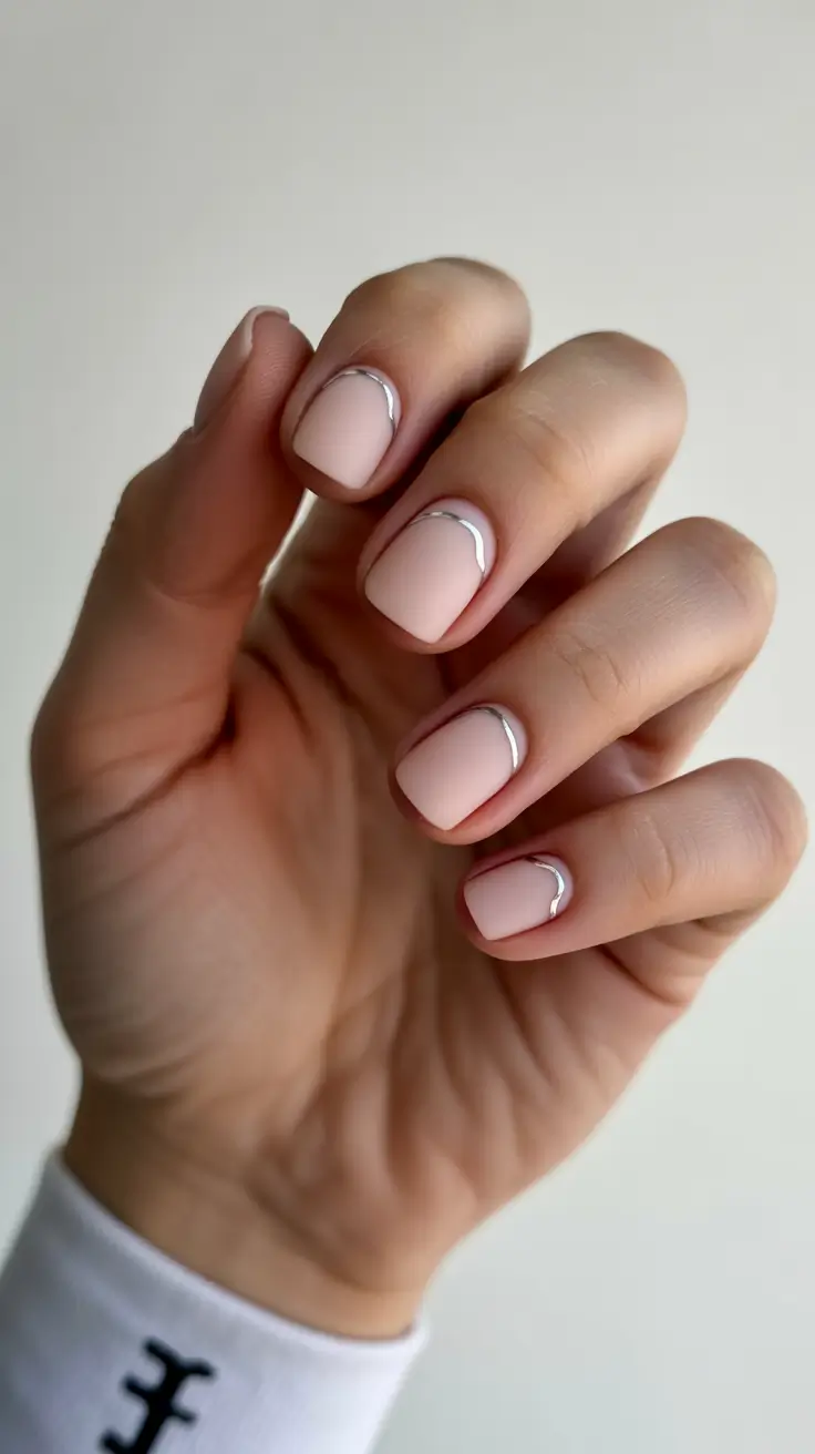 Nude Nails for Work 2026 Chrome French