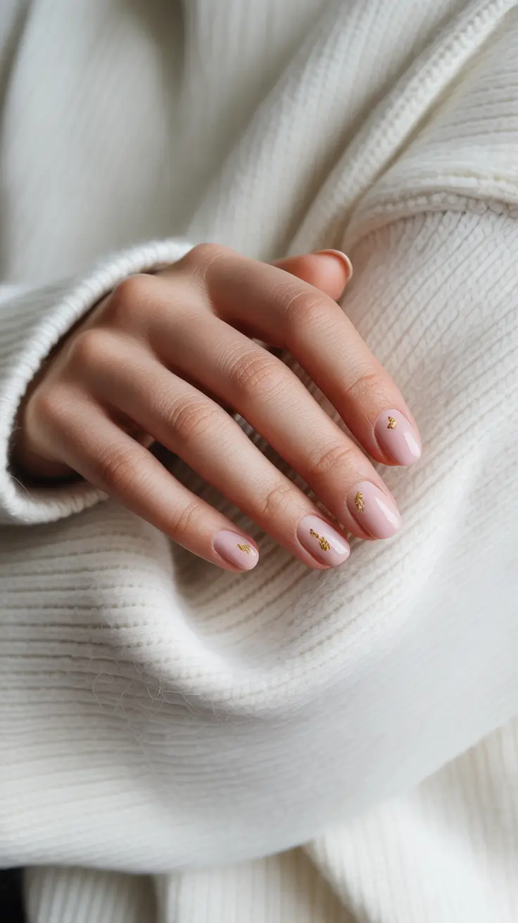 Nude Nails for Work 2026 Soft Pink Gold