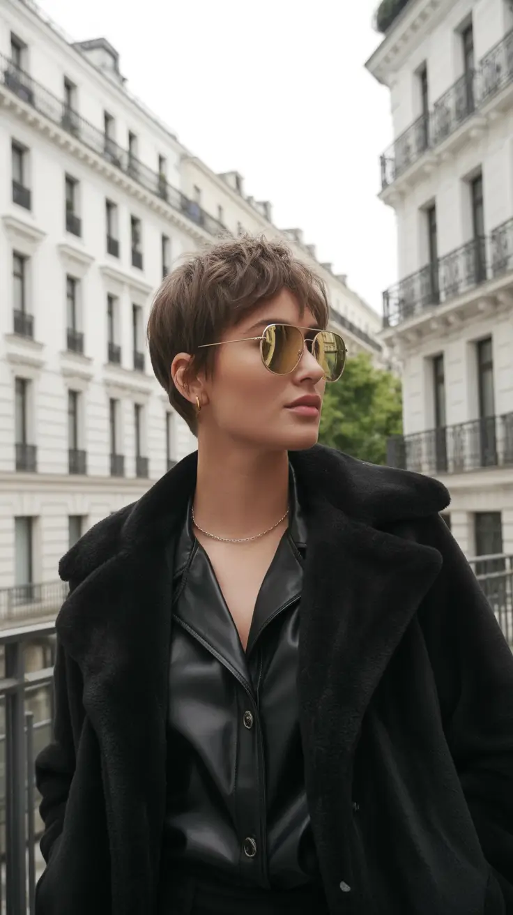 pixie hairstyles 2026 Parisian Pixie With Subtle Bangs