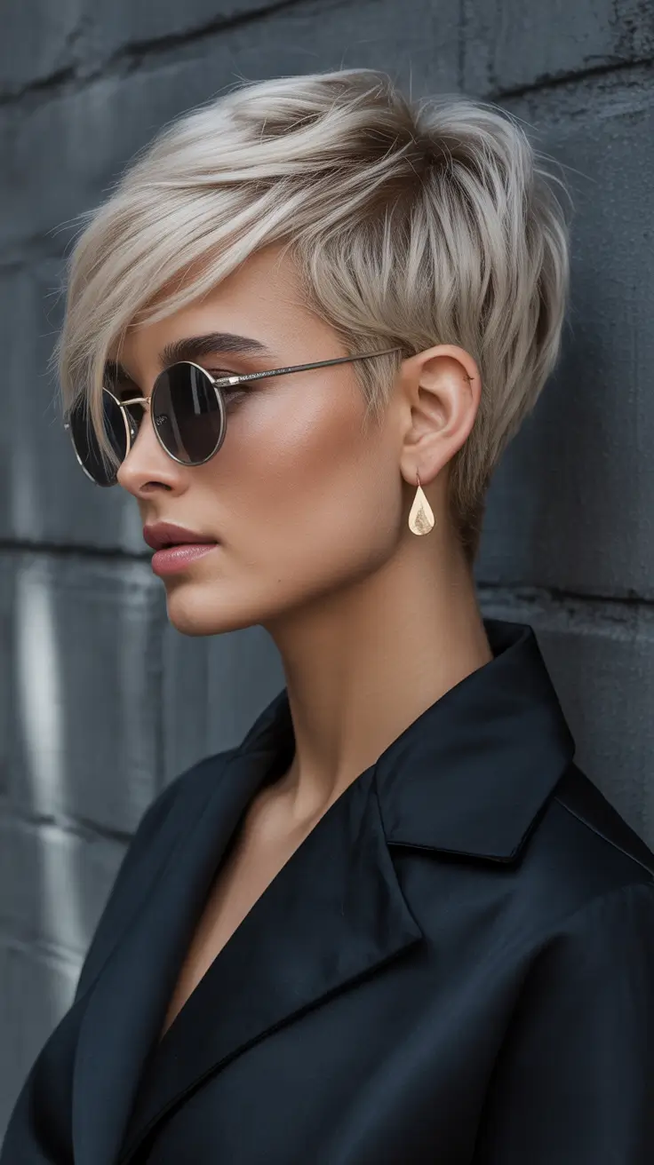 pixie hairstyles 2026 Blonde Pixie With Soft Spiked Texture