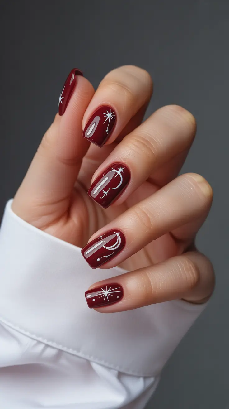 Red Nails 2026 Cherry Red With Star Art