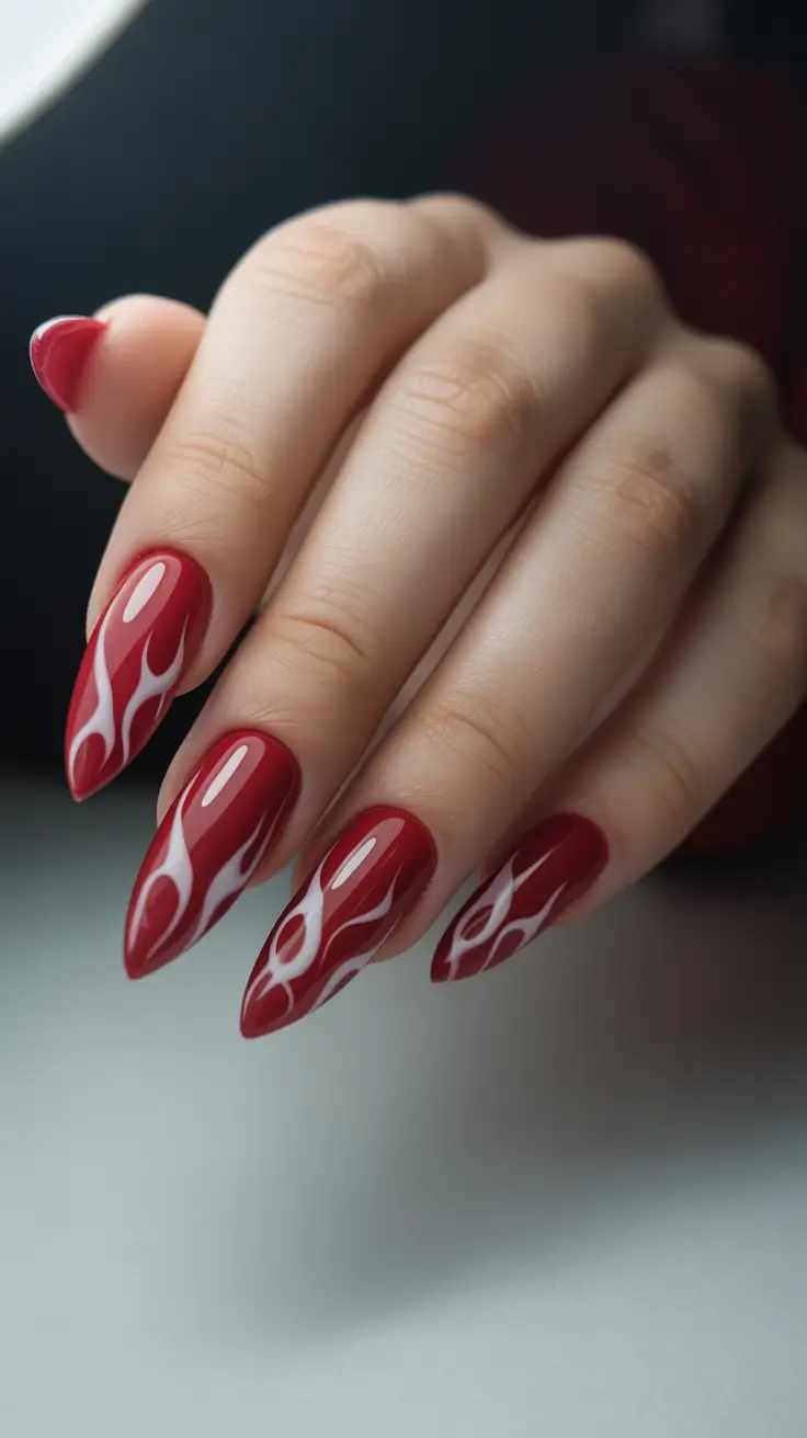 Red Nails 2026 Flame Art