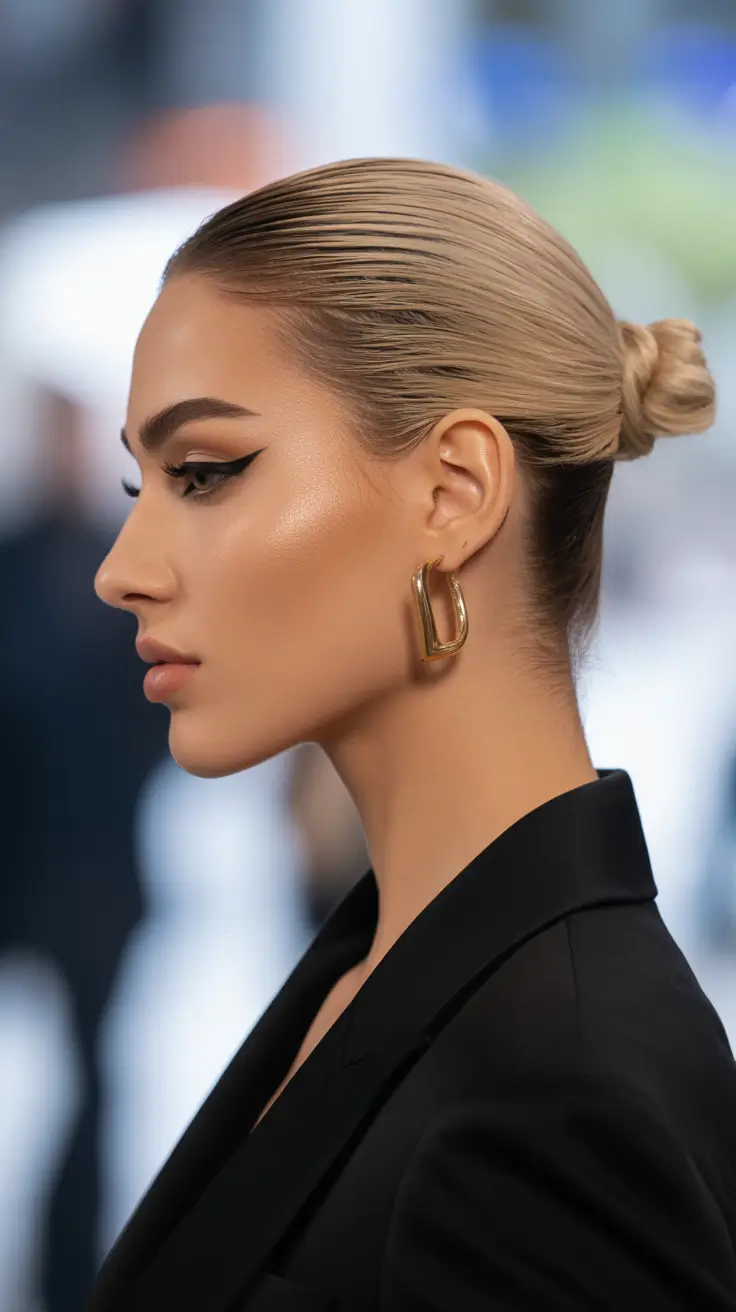 Sleek bun with accessories short hair 2026