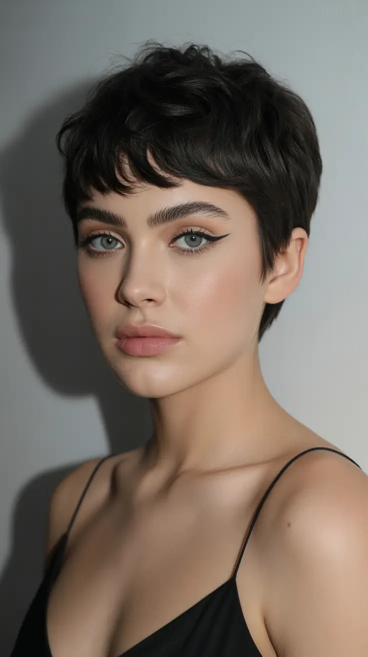 Short Haircuts 2026 Soft Feminine Pixie with Layered Texture
