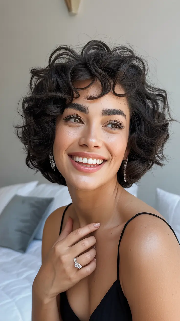 Short Haircuts 2026 Playful Short Cut with Tousled Curls