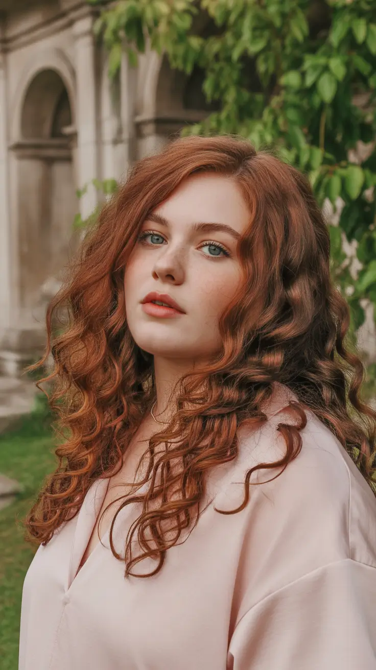 Haircuts for Plus Size Women 2026 Soft Copper Curls for Radiant Confidence