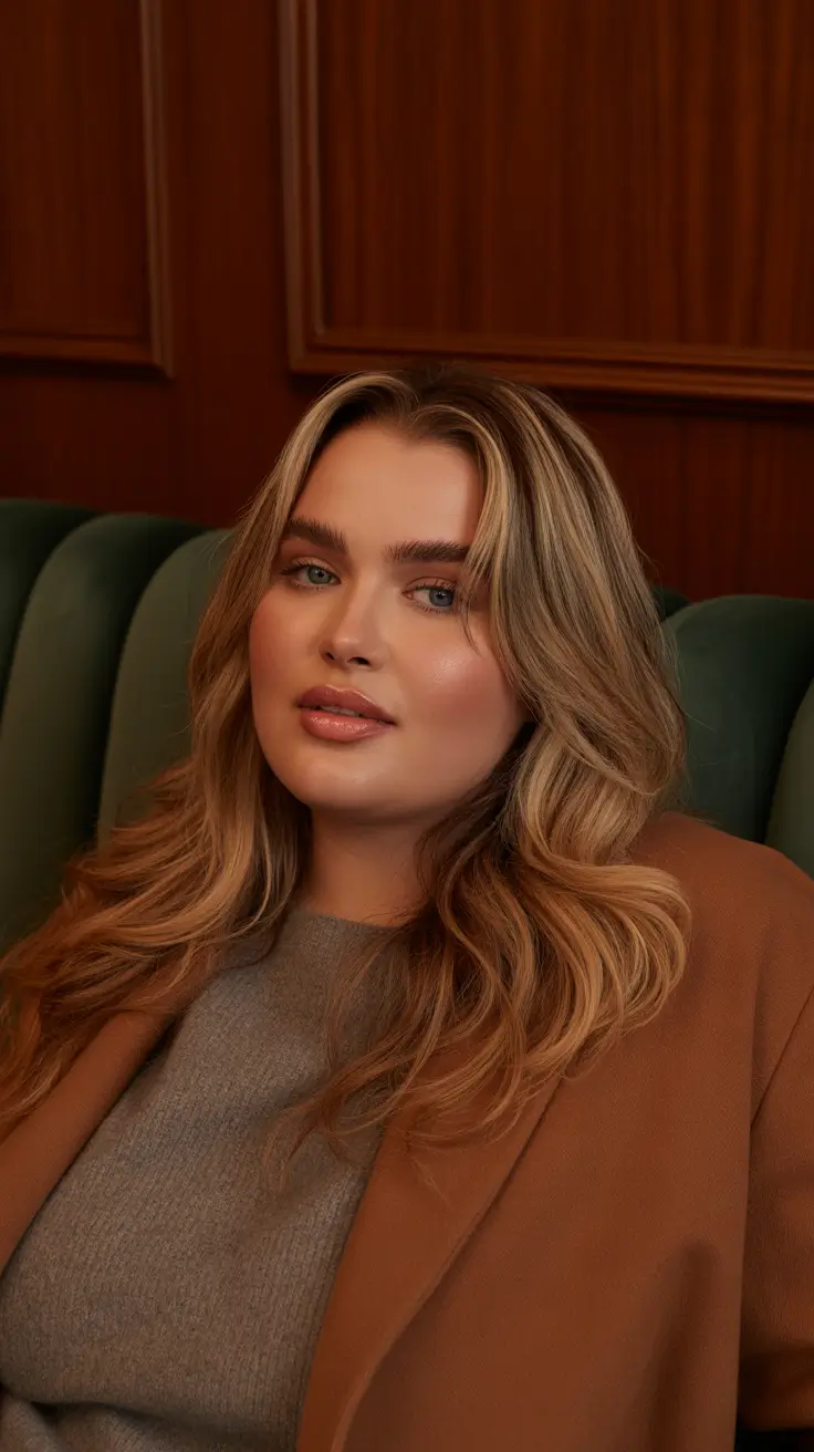 Haircuts for Plus Size Women 2026 Warm Honey Layers for Subtle Sophistication