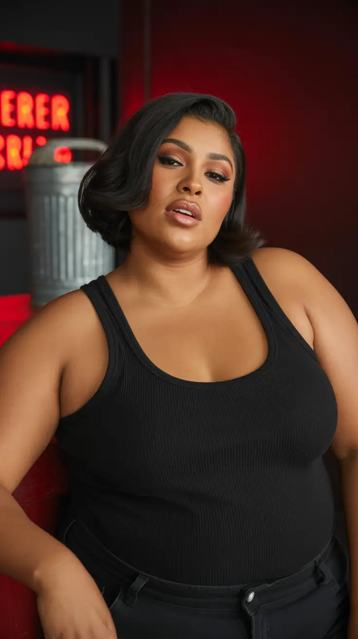 Haircuts for Plus Size Women 2026 Modern Short Bob with a Glam Touch