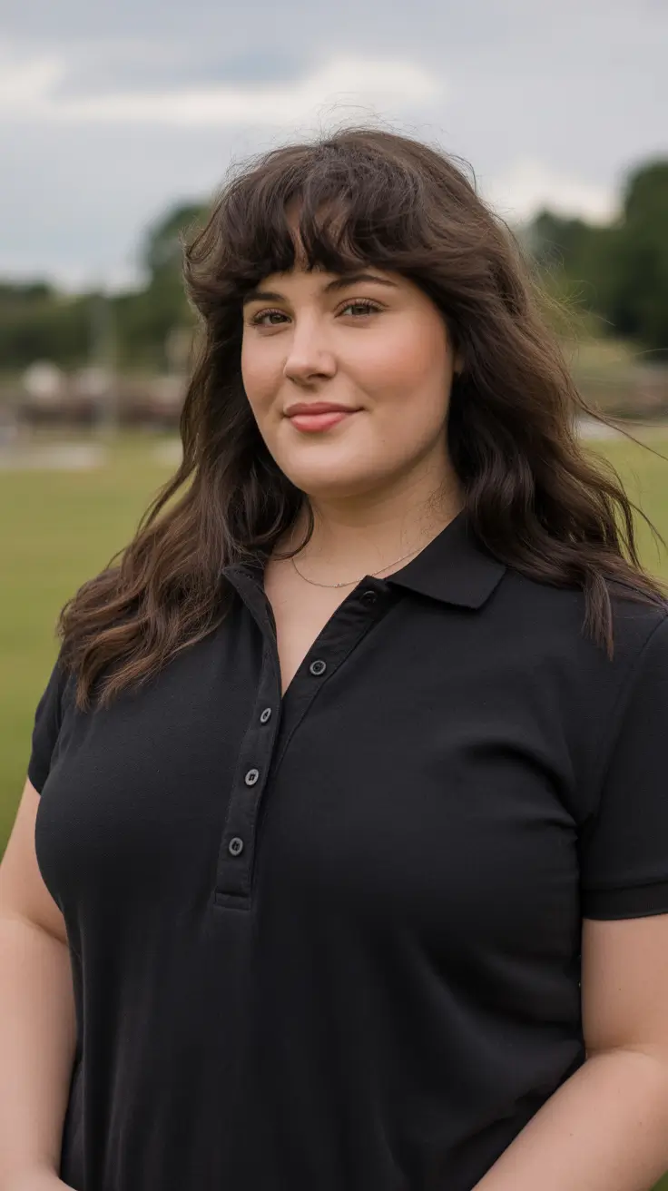 Haircuts for Plus Size Women 2026 Natural Waves with Feathered Bangs