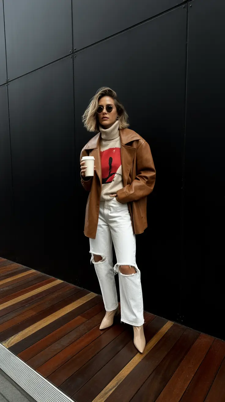 basic outfits 2026 leather jacket chic fall