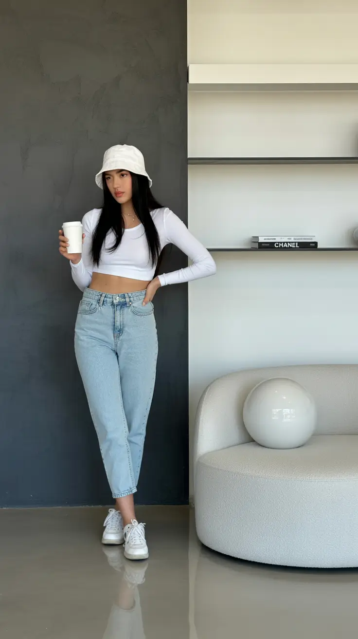 basic outfits 2026 casual cool bucket hat