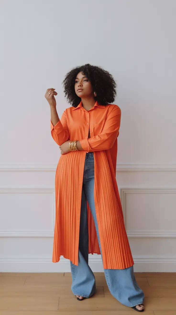 basic outfits 2026 bold orange statement