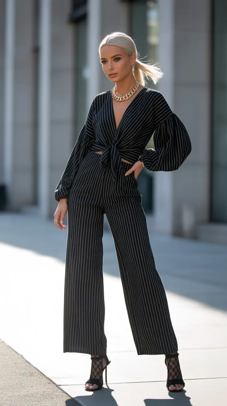 Stylish Basic Outfits 2026 Pinstripes