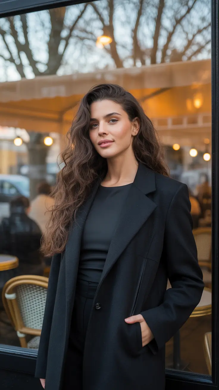 Stylish Basic Outfits 2026 Black Coat