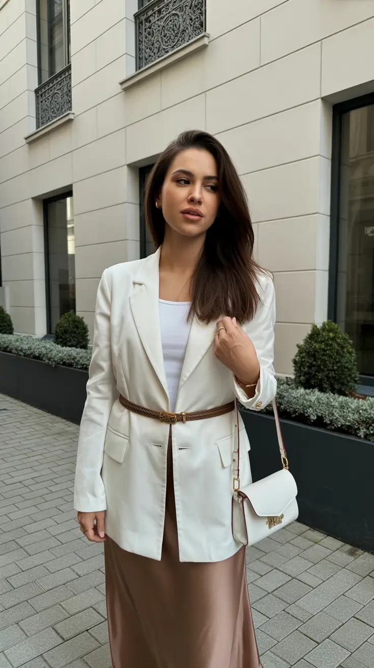 Stylish Basic Outfits 2026 White Blazer