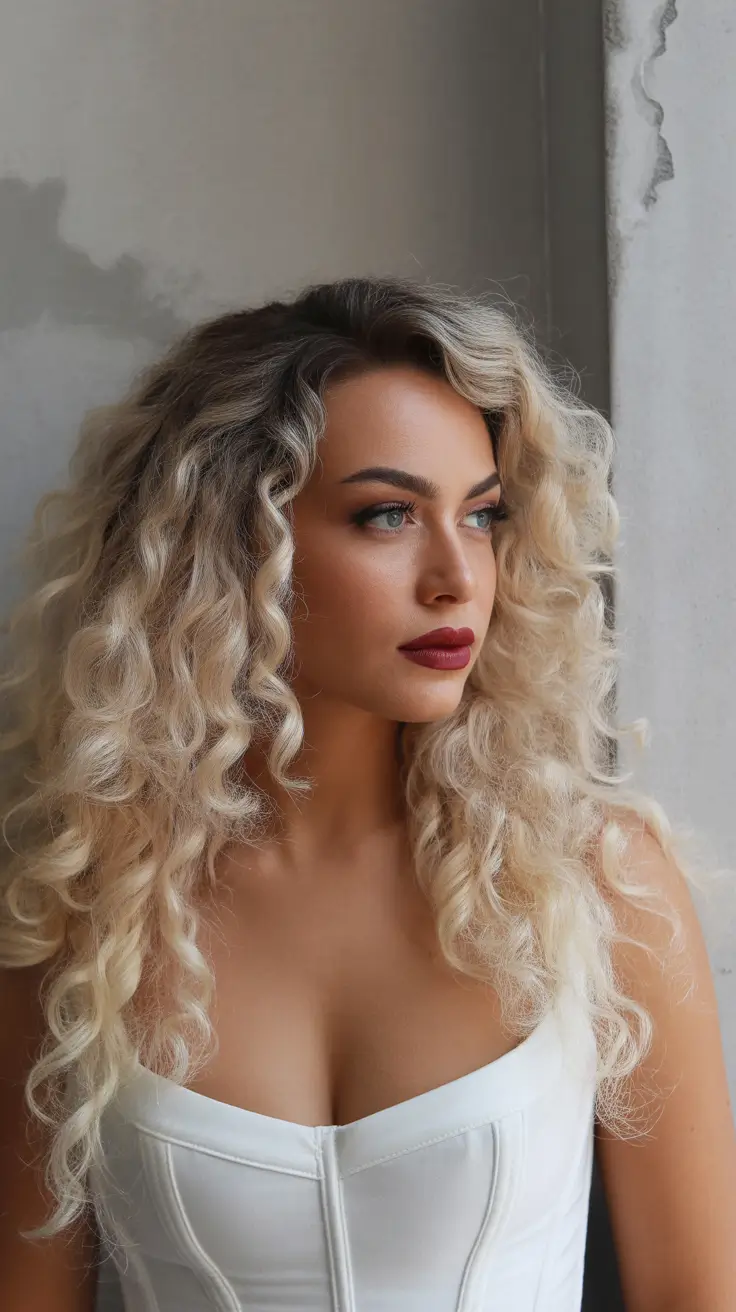 Curly hairstyle 2026 Bold Volume Black Dress