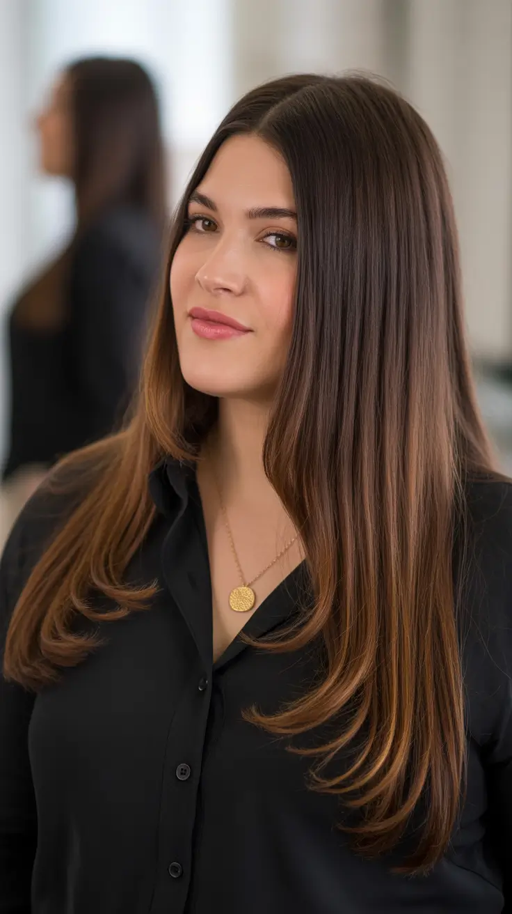 Haircuts for Chubby Faces 2026 Subtle Long Layers with Shine