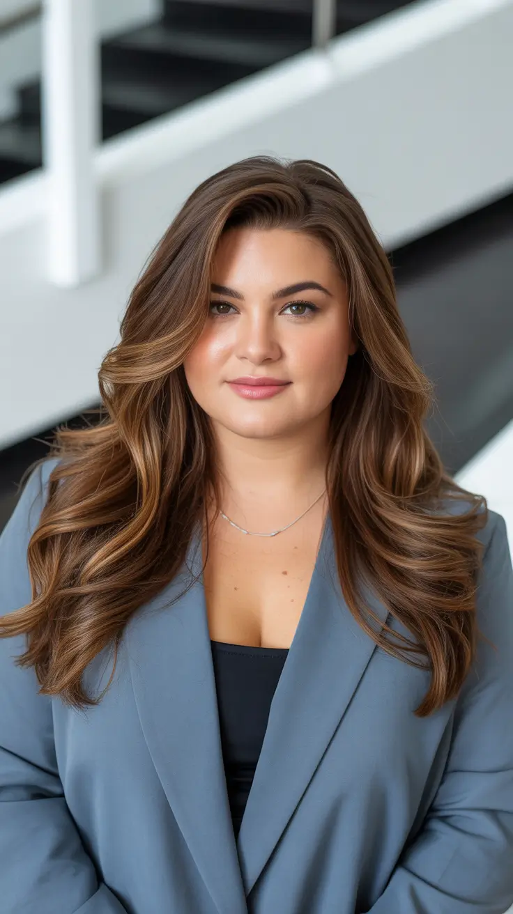 Haircuts for Chubby Faces 2026 Voluminous Layered Blowout