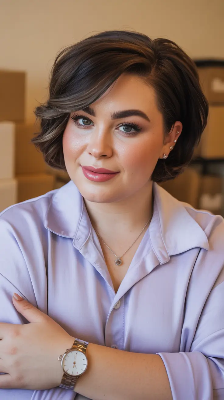 Haircuts for Chubby Faces 2026 Layered Soft Bob