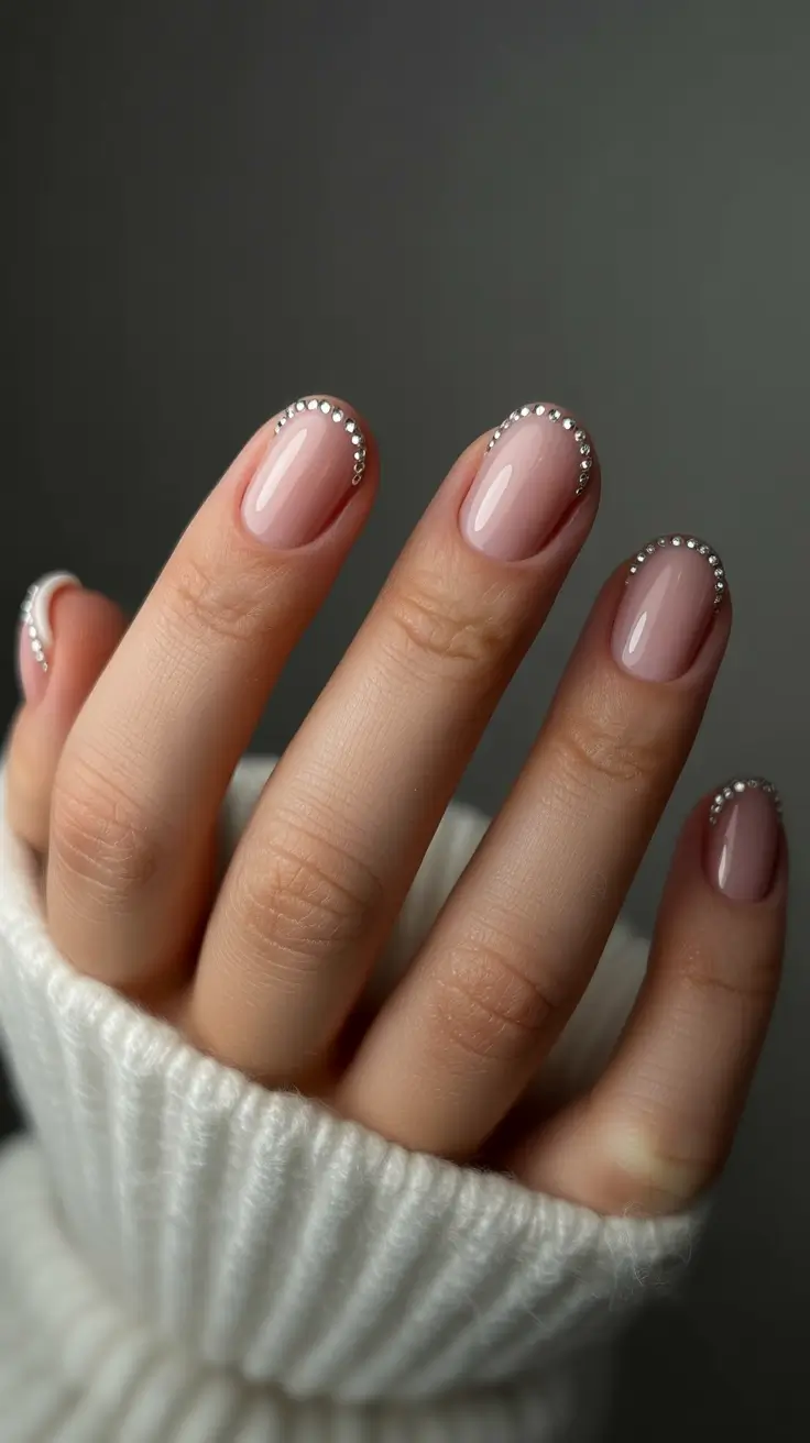 Wedding Nail Designs for Bride 2026 Crystal Cuticle Nails