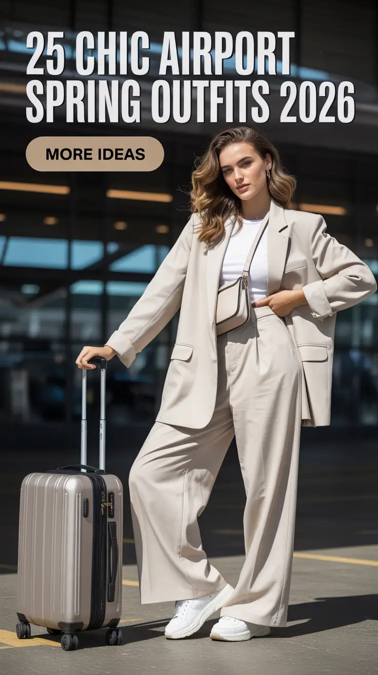 Chic Airport Spring Outfits 2026 - Cute and Comfy Travel Looks for Women