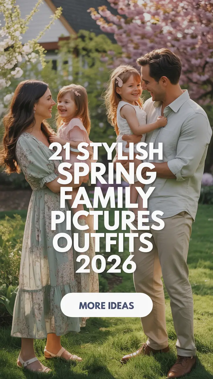 Stylish Spring Family Pictures Outfits 2026 - Casual Outdoor Ideas and Modern Family Photo Style