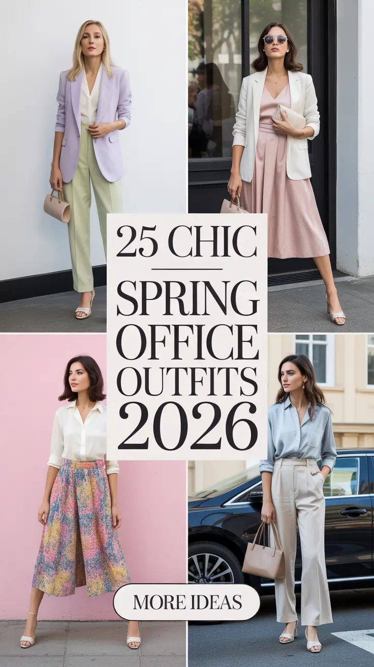 Chic Spring Office Outfits 2026 - Fresh Women Casual Work Wear Ideas