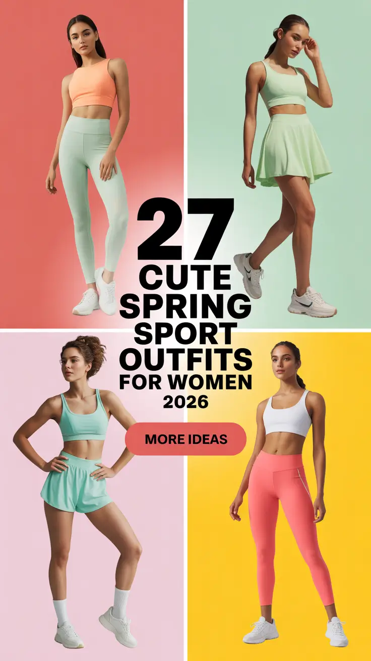 Cute Spring Sport Outfits For Women 2026 - Sporty Chic Looks For Everyday & Outdoor Walks