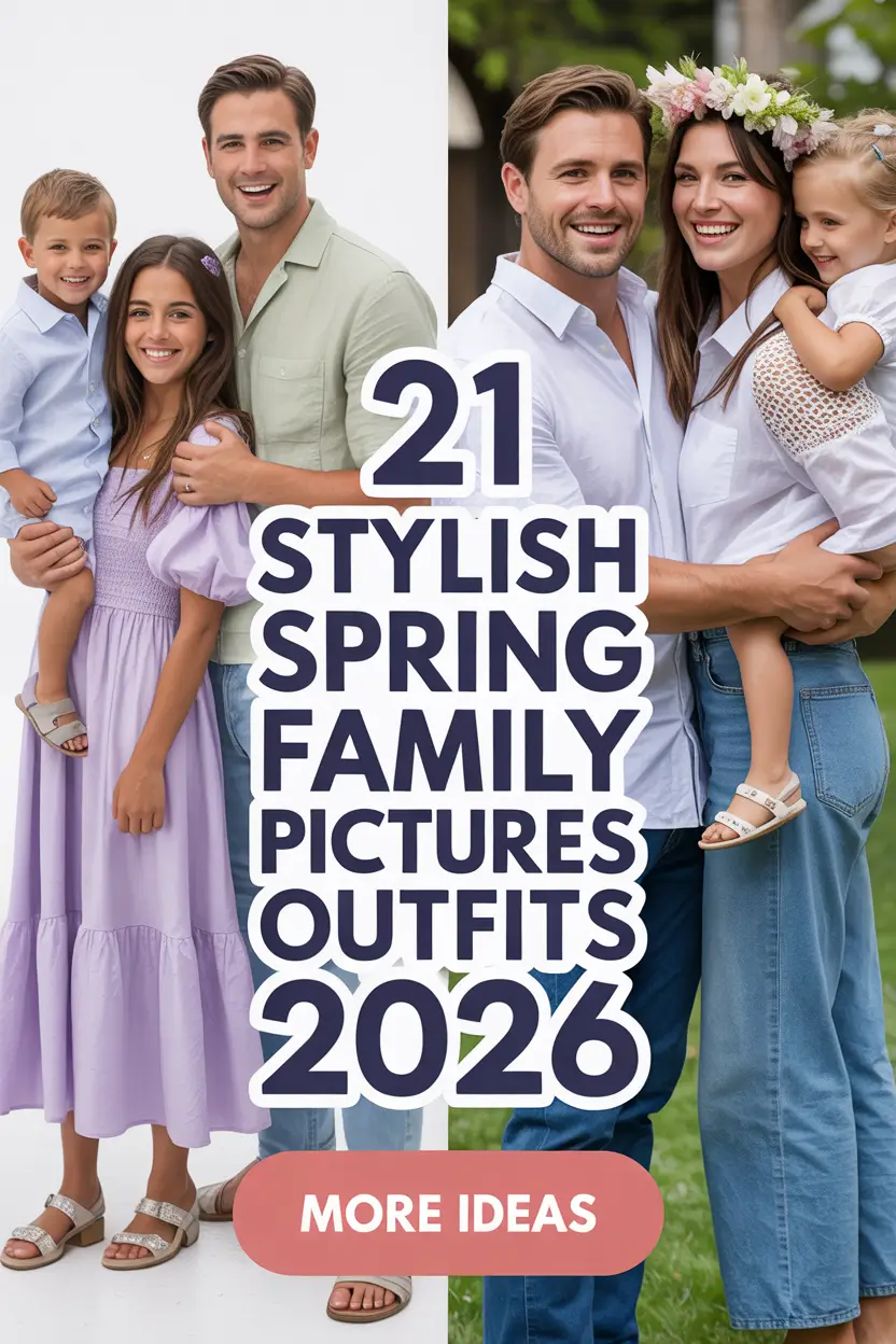 Stylish Spring Family Pictures Outfits 2026 - Casual Outdoor Ideas and Modern Family Photo Style