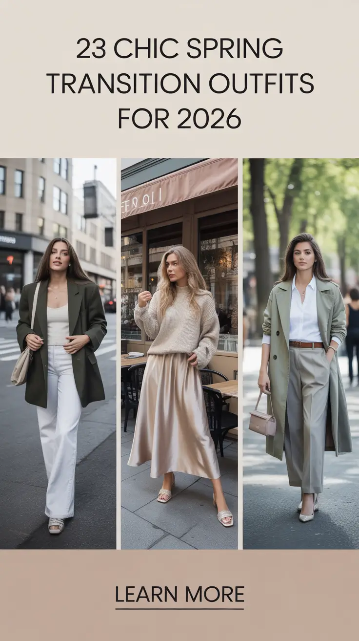 Chic Spring Transition Outfits For 2026 That Make Cold Mornings and Sunny Afternoons Look Effortless