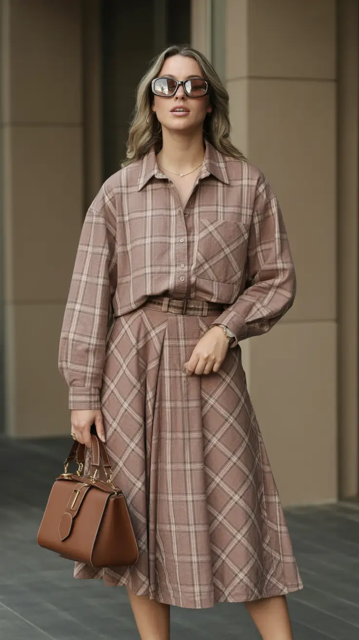 spring business casual outfits 2026 Plaid Dress That Works Beyond the Office