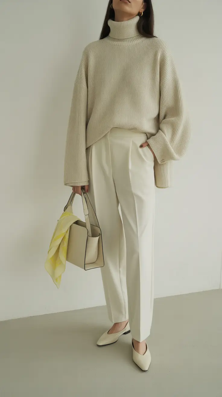 spring business casual outfits 2026 Minimal Cream Layers for Quiet Luxury