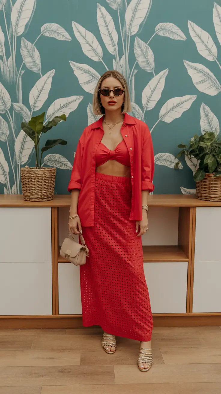 Spring Capsule Wardrobe 2026 Bright Red Set for Vacation Energy