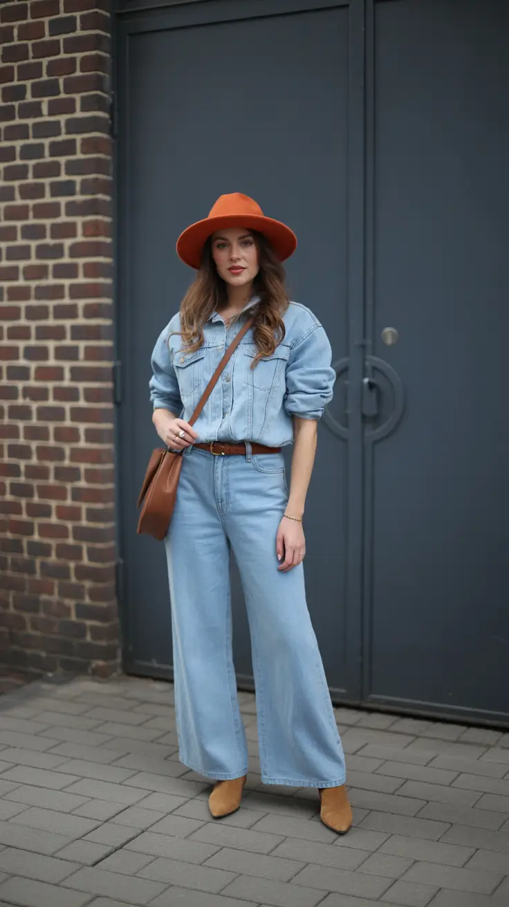 Spring Capsule Wardrobe 2026 2026 Casual Denim with a Color Pop Hat