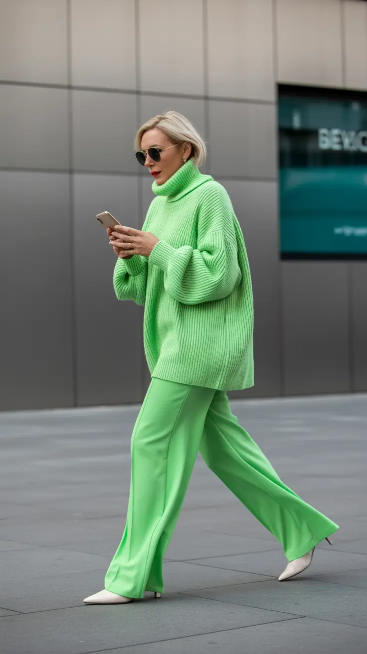 Spring Dressing Over 50 2026 Green Knit Look