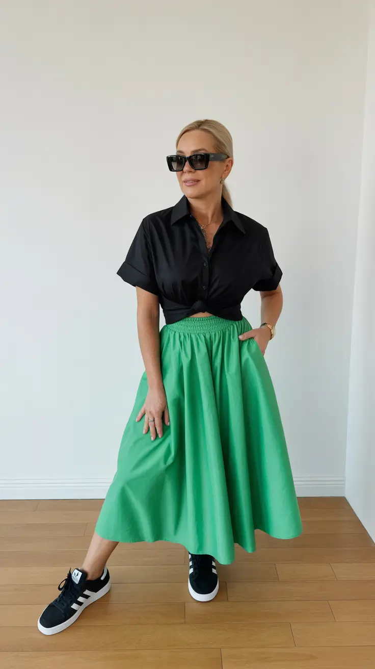 Spring Dressing Over 50 2026 Green Skirt Style
