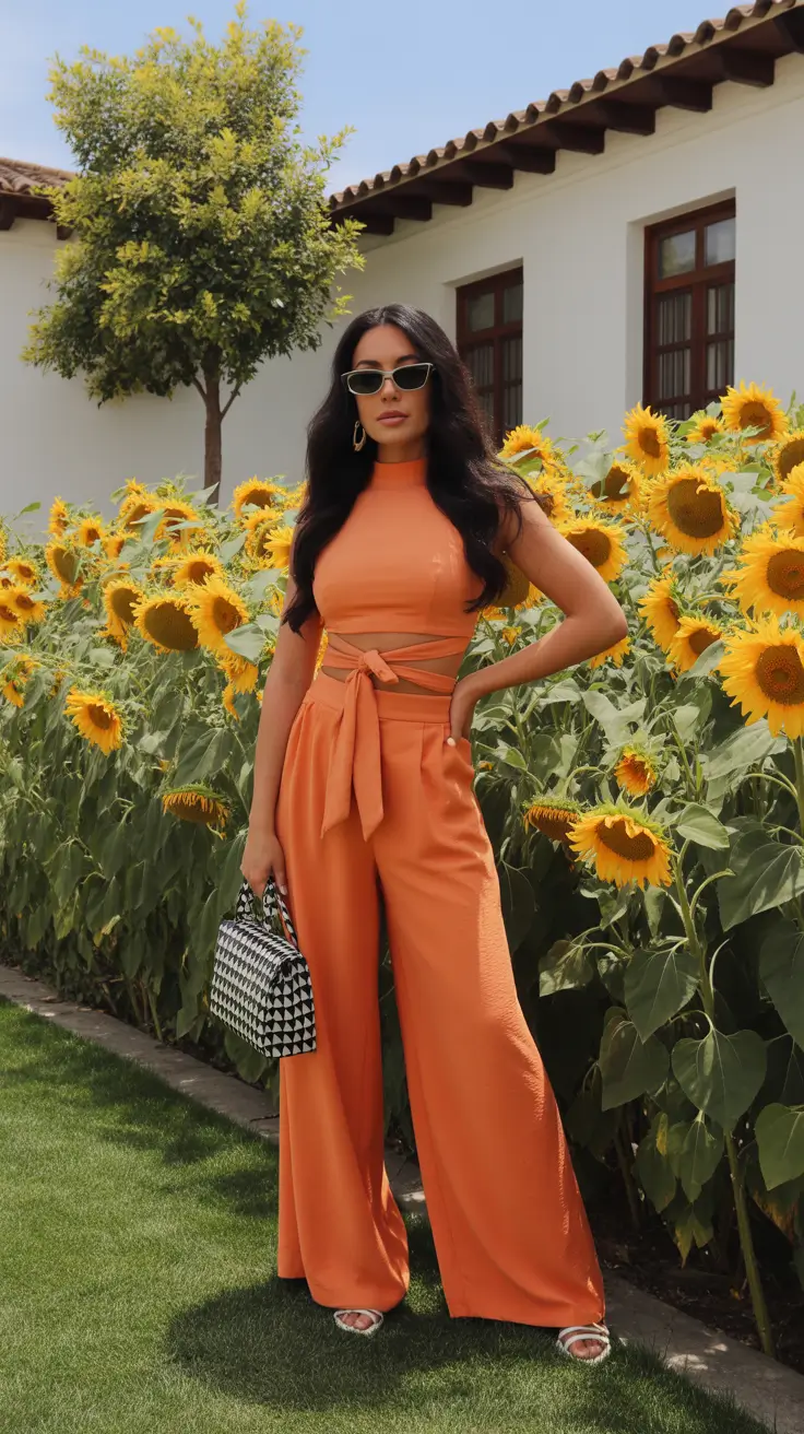 spring going out outfits 2026 Orange Jumpsuit for Casual Going Out Energy