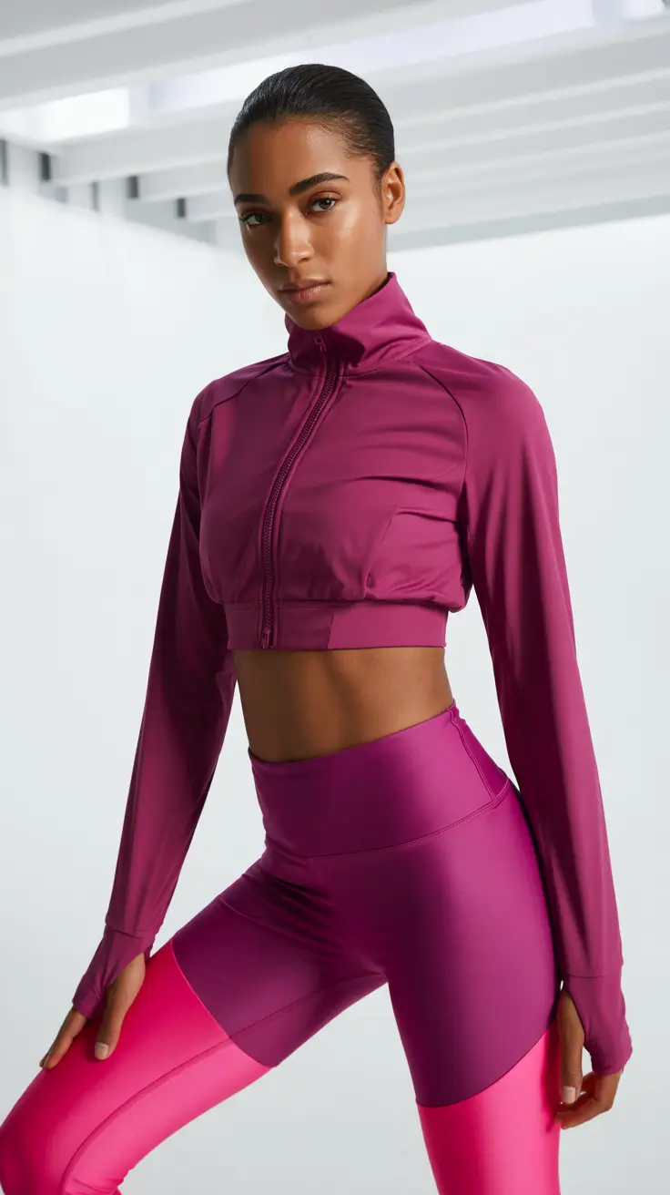 spring outfits black women 2026 Sporty Magenta Set for Modern Brunch Looks