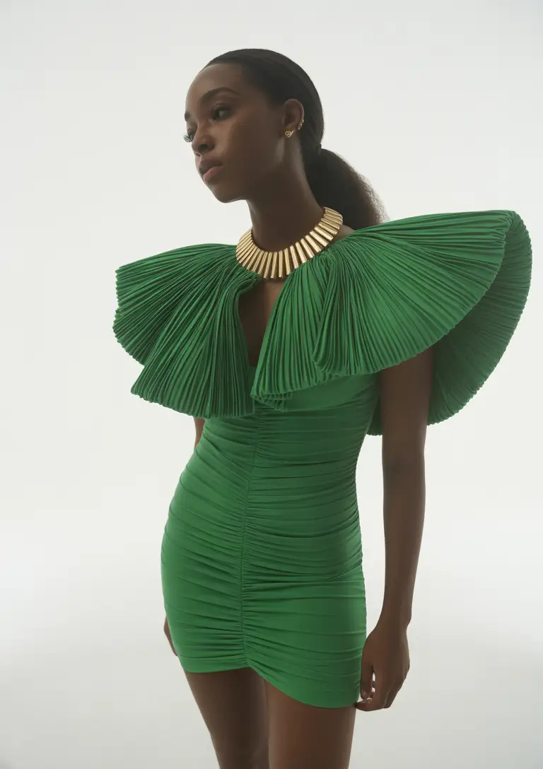 spring outfits black women 2026 Emerald Statement Dress for Spring Party Nights