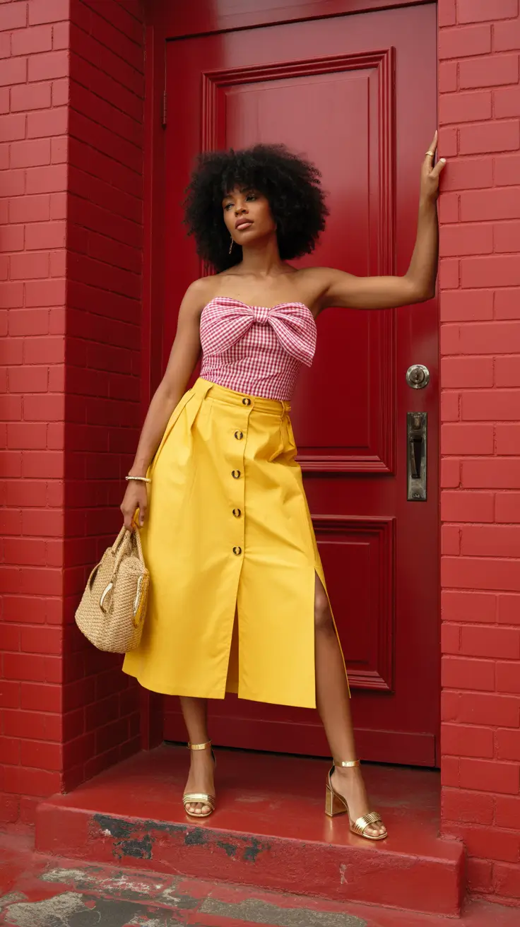 spring outfits black women 2026 Color Play for Brunch Moments