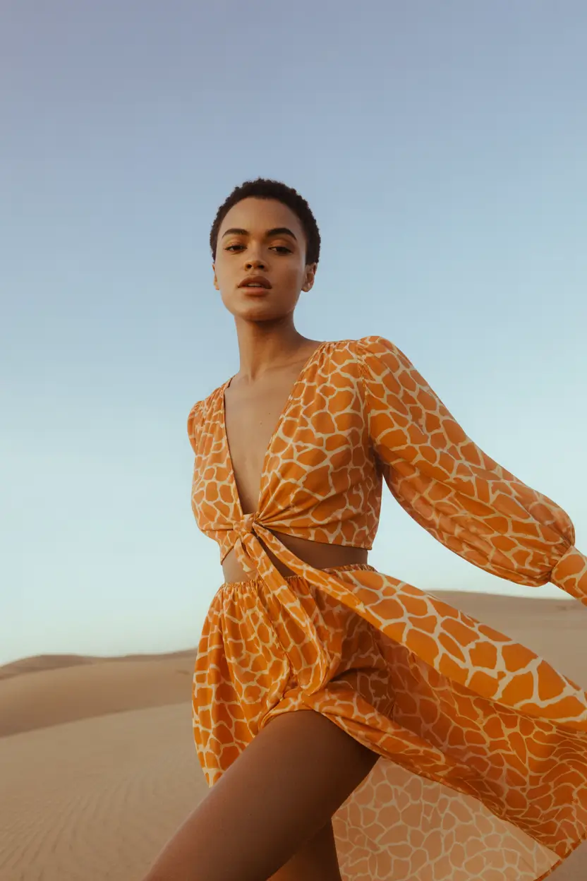 spring outfits black women 2026 Desert Print Set for Resort Ready Style