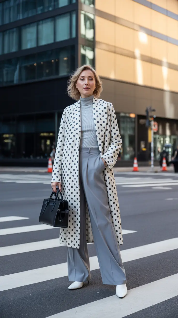 Spring Outfits for Women Over 40 2026 Polka Dots Go City Chic