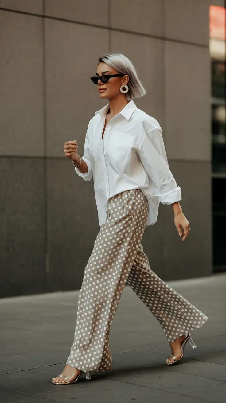 Spring Outfits for Women Over 40 2026 Relaxed Polka Dots for Everyday City Style