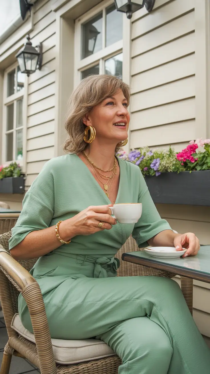 Spring Outfits for Women Over 50 Soft Green Ease for Outdoor Moments