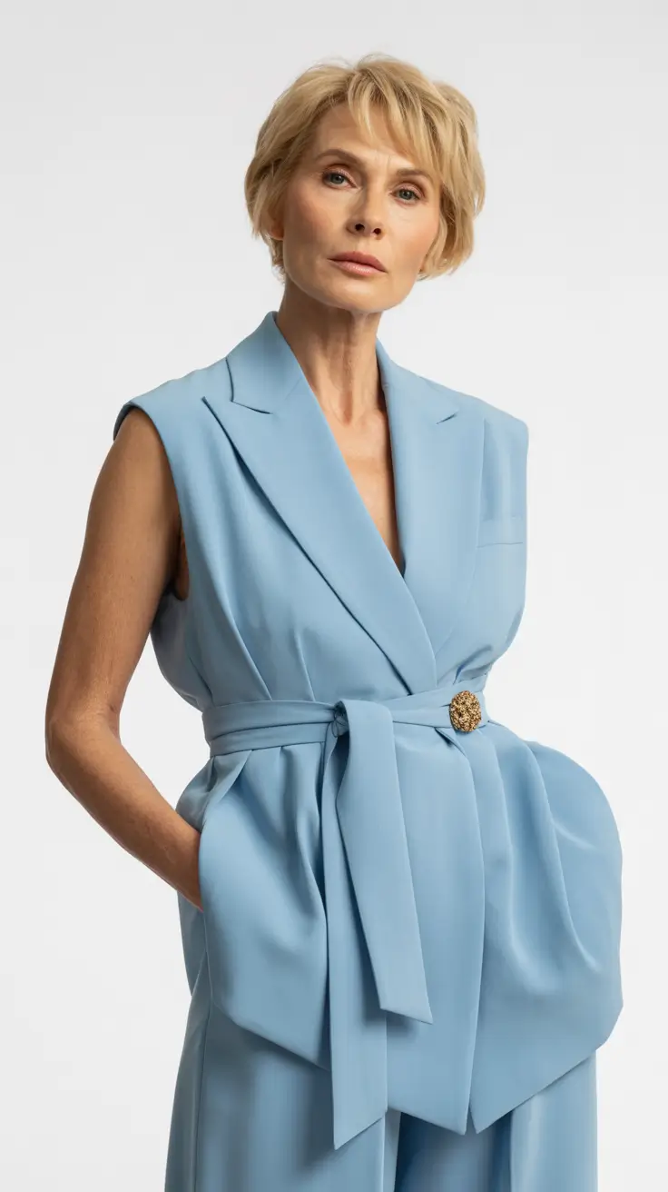 Spring Outfits for Women Over 60 Soft Blue Elegance
