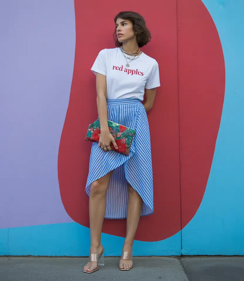 spring skirt outfits 2026 Playful Stripes With a City Feel