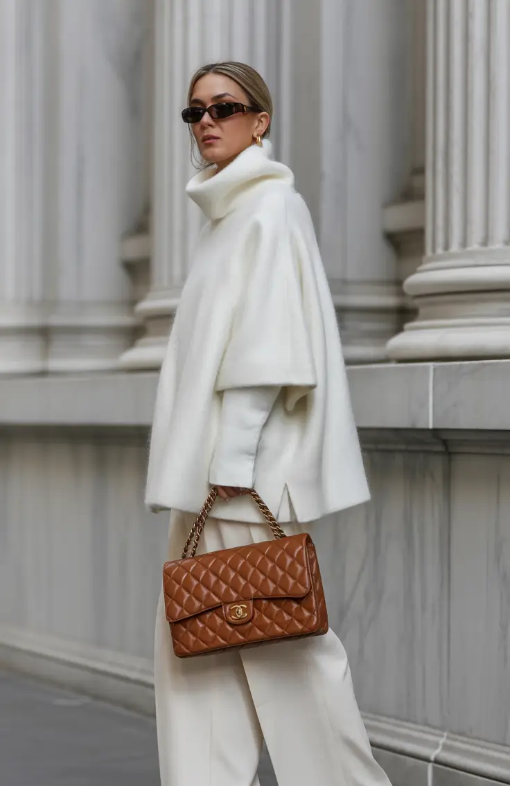 spring transition outfits 2026 White Cape Layers for Modern Business Casual