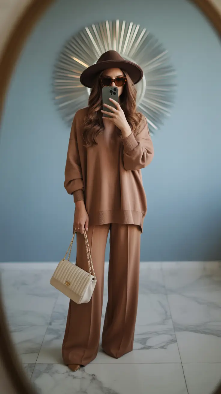 spring transition outfits 2026 Chocolate Lounge Sets That Look Expensive